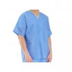 Disposable Blue Medical Medical Scrub Suits Nonwoven 35 - 70 gsm Weight for sale