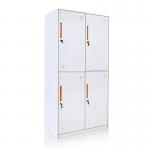 2 Tiers Narrow Edge 4 Doors Metal Storage Wardrobe for sale
