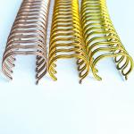 Double Loop Wire Gold Spiral Binding Gold Wire O Binding 2:1 Pitch 1.3mm Thick for sale