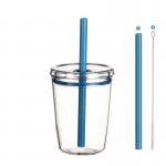 Cold Drinks Plastic Straw Cup 8.5*17cm with Straw Function Sealed And Leakproof for sale