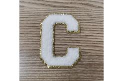 China Towel Embroidered Letter Patches Heat Transfer Labels For Clothes supplier