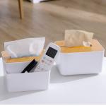 Rectangular Bamboo Wooden Tissue Box Holder Dispenser for sale