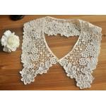 Cotton Bridal Neckline Lace Collar Applique , Floral Embroidery Lace Collar for sale