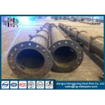 Galvanized Tubular Steel Pole , Electrical Steel Utility Pole Long Life Time for sale