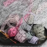 10mm-60mm Dot Velvet Wired Ribbon Embroidery double sided velvet ribbon for sale