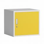 Metal Home School Gray Cube Storage Box With Key Lock And Shelf