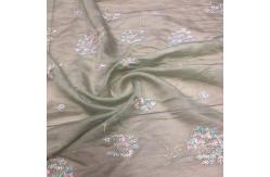 China OEM 130cm Garment Embroidered Sequin Lace Fabric Polyester Chiffon Material supplier