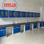 Modular Lab Benches Hong Kong Customized PP/Ceramic/Epoxy Resin Sink with Multi-Functional Socket and Splash-proof Box for sale