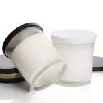 High Quality 80Cm*90mm Rectangle Gift Glass Wax Jar With Aluminum Lid for sale