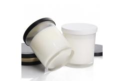 China High Quality 80Cm*90mm Rectangle Gift Glass Wax Jar With Aluminum Lid supplier