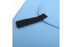 China Solid microfiber sports towel custom logo wholesale suede material with mesh bag supplier