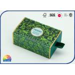 Green Stamping PET Drawer Paper Gift Package Box With Flocking Handle for sale