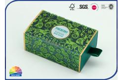 China Green Stamping PET Drawer Paper Gift Package Box With Flocking Handle supplier