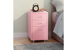 China KD Structure Black Movable 3 Drawers Makeup Storage Cabinet supplier