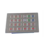 24 keys anti-vendal PS/2 top panel mount metal keypad with 0.45mm short stroke for sale