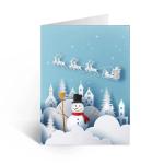 Eco - Friendly Lenticular Printing Services Holiday 3D Lenticular Greeting Card Cartoon