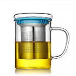 Break Resistant Glass Tea Infuser Cup Lightweight For Hot / Cold Drinks for sale