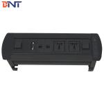 The Silver  Aluminum Alloy Electric  Desk Flip Up Hidden Socket