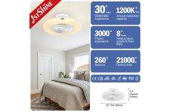 China Flush Mount Bladeless Ceiling Fan With LED Light DC Motor Starry Lampshade supplier