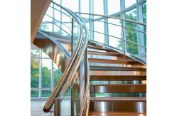 China Durable Stainless Steel Handrails with Wood Accents for Glass Railing Systems supplier