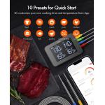 SS304 Grill / Barbecue Meat Thermometer Bluetooth Remote Monitor with 4 probes