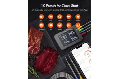 China SS304 Grill / Barbecue Meat Thermometer Bluetooth Remote Monitor with 4 probes supplier