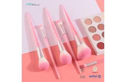 China Pink 6 Piece Makeup Brush Set Durable Plastic Handle Artificial Fiber supplier