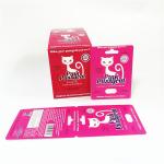 Display UV effect paper cards with blister packaging Pink Pussycat card packing boxes for sale