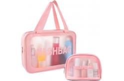 China Multifunctional Travel Toiletry Makeup Bag Water Resistant With Handy Handle supplier
