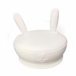 Baby Feeding Silicone Suction Divided Plate With Lid BPA Free Bunny Shape for sale