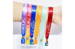 China Custom Logo Polyester Woven Cloth Wristbands Concert Promotion Events Gift Adjustable Length supplier