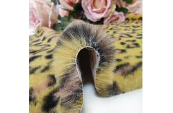 China Leopard Printed Rabbit Fur Material 320gsm 150D 288F supplier