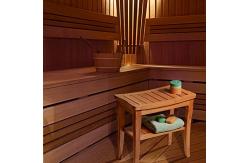China Indoor Bamboo Shower Benches Seat And Stools With Storage Shelf Unbreakable supplier