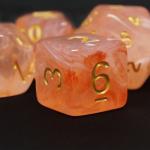 Sharp Edge Orange Smoke Multi Sided Resin Dice For Children Practice Mental Arithmetic Mathematics for sale