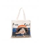 Cartoon Pattern Folding Canvas Tote Bag Lightweight Eco Friendly for sale