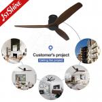 Flush Mount Ceiling Fan With Remote Control，Solid  Blade Quiet  DC Motor