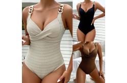 China Red Striped Burkini Curvy Bathing Suits Form Fitting supplier
