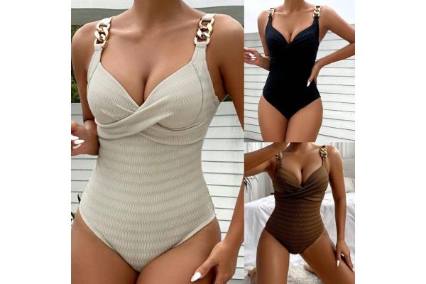 Red Striped Burkini Curvy Bathing Suits Form Fitting