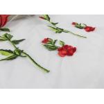 Polyester Embroideried Mesh Rose Lace Fabric , Floral Lace Netting Fabric OEM Service