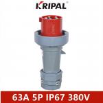 Three Phase 63A 380V IP67 Industrial Plugs Waterproof IEC Standard for sale