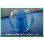 0.8mm PVC Inflatable Sports Games , Transparent / Blue Bumper Ball for sale