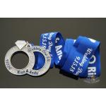 Wedding Day 5K Running Metal Medal With Soft Enamel And Glitter Colors , Printing Ribbon for sale