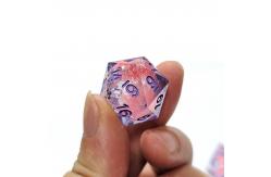 China Pink Liquid Flowing Sand Resin Polyhedral Dice Multi - Noodle Tablet Game Dice Set supplier