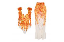 China Summer Bikini with Ruffles Green and Stylish Design supplier