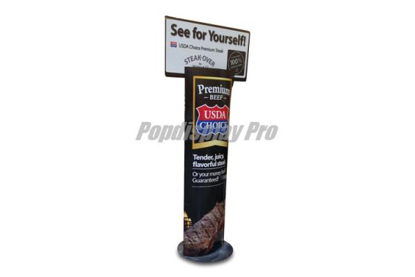 Creative Design Floor Standing Cardboard Standee Totem Unit With Top Poster