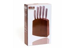 China Unique Design Bamboo Kitchen Knife Set With Block FDA SGS Certificate supplier