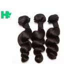 Peruvian Loose Wave Remy Natural Human Hair Extensions Natural Black Soft & Smooth for sale