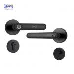 Qleung S607L Classic Black Tuya BLE APP Doorlocks Intelligent Fingerprint Key Smart Door Lock for Apartment Home Inside for sale