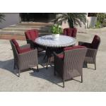 Plastic Rattan Garden Dining Sets , Strong Brown Dining Table Set for sale