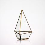 Handmade Glass Homeware Irregular Diamond Shaped Desktop Glass Terrarium Planter for sale